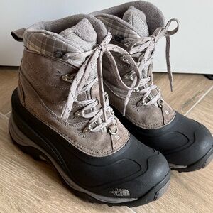 The North Face Grey and Black Winter Boots